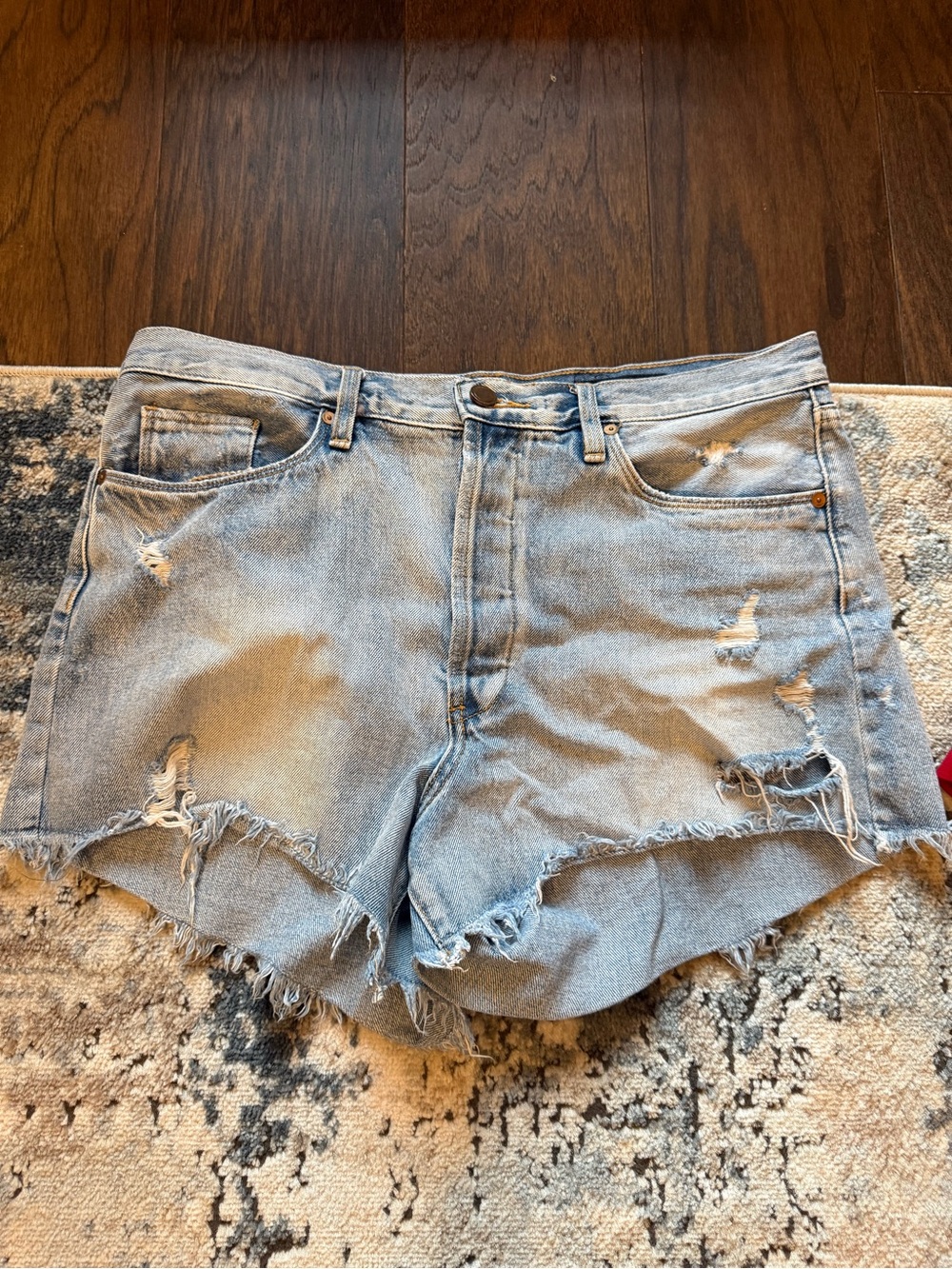 Blank NYC Light Blue Distressed Denim Cutoff Shorts